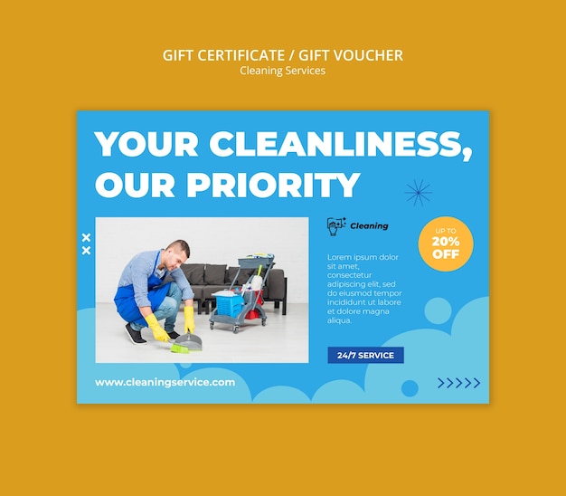 Free PSD cleaning services template design