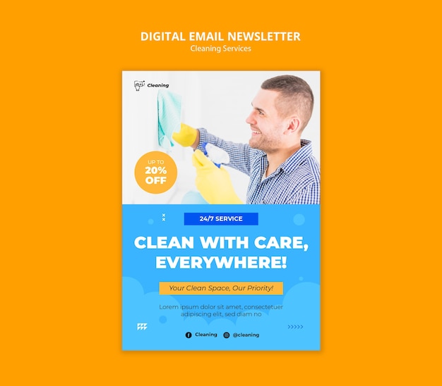 Free PSD cleaning services template design