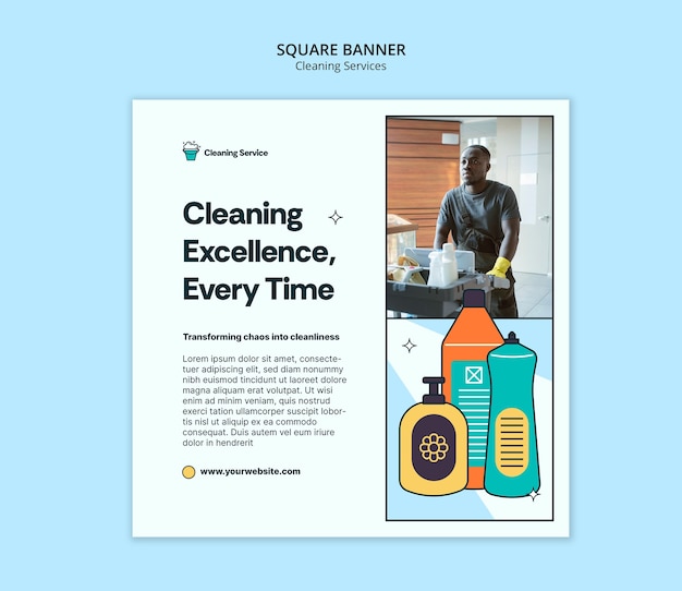 Free PSD cleaning services template  design