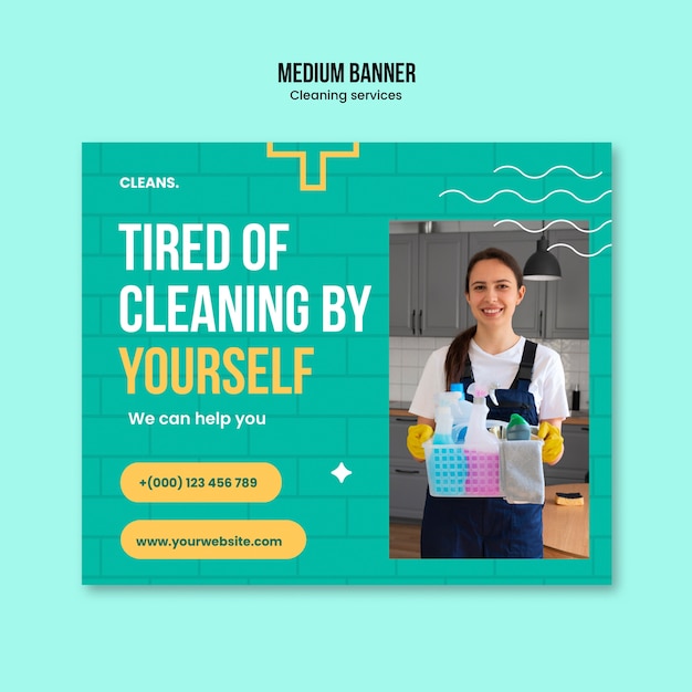 Free PSD cleaning services template design