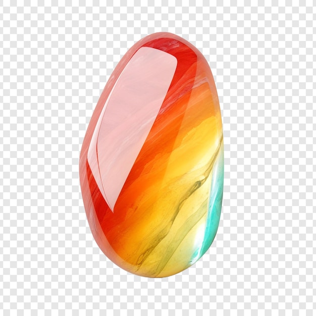 Free PSD clear colourful stone isolated on transparent background