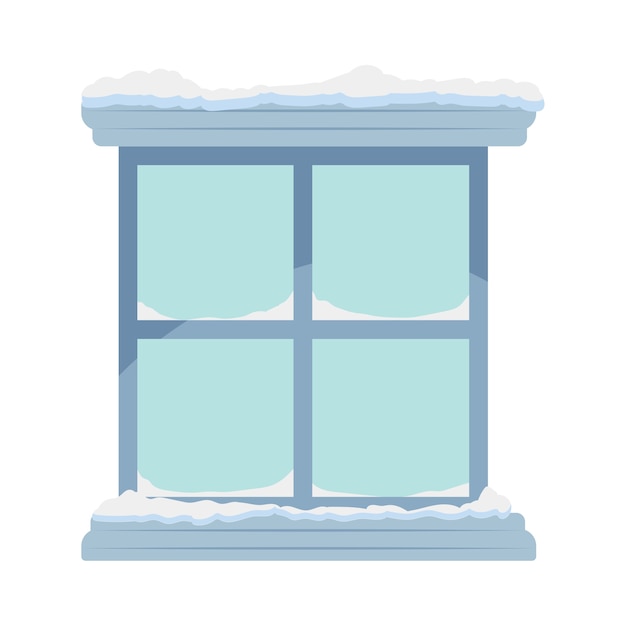 Free PSD clear house window illustration