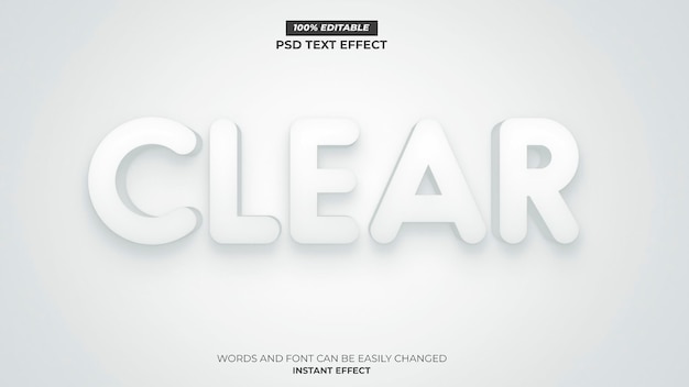 Clear White Text Effect