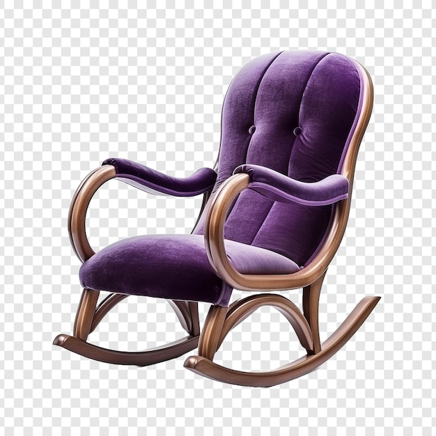 Free PSD clipped a purple rocking chair isolated on transparent background