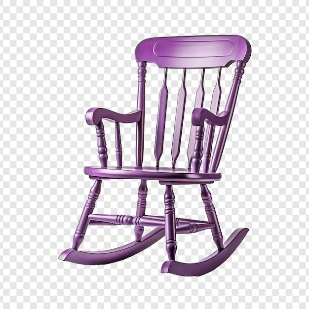 Free PSD clipped a purple rocking chair isolated on transparent background