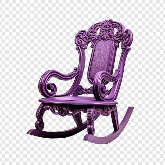 Free PSD clipped a purple rocking chair isolated on transparent background