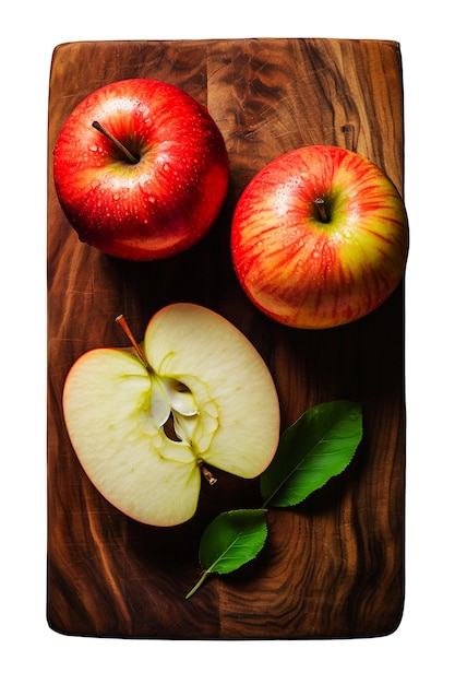 Free PSD close up on apple isolated