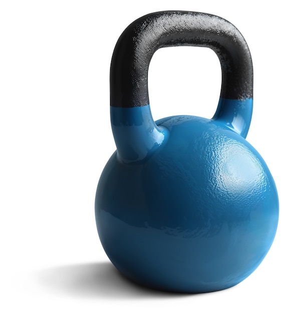 Free PSD close up on blue kettlebell