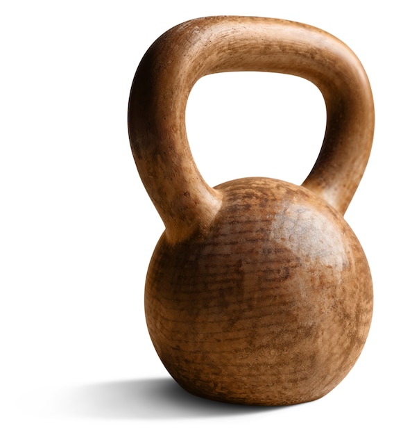 Free PSD close up on brown kettlebell