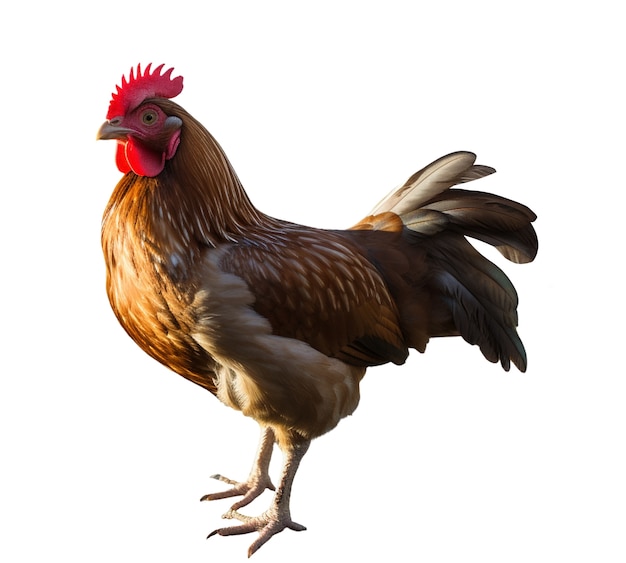 Free PSD close up on chicken isolated