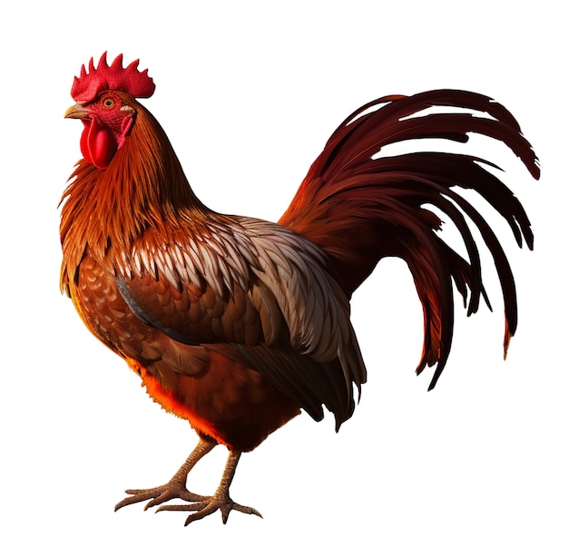 Free PSD close up on chicken isolated