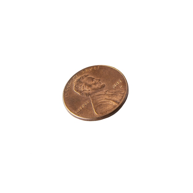 Free PSD close up on coins isolated