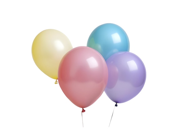 Free PSD close up on colorful floating balloons