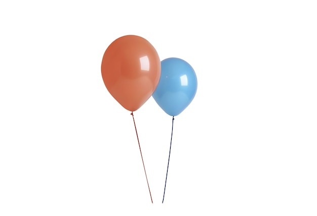 Free PSD close up on colorful floating balloons