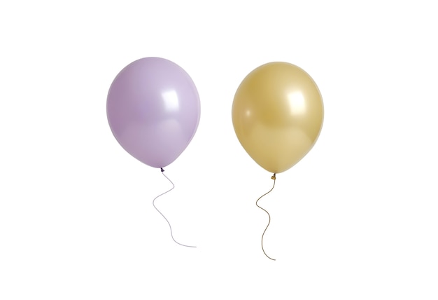 Free PSD close up on colorful floating balloons