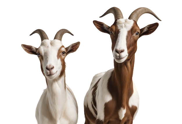 Free PSD close up on goats isolated