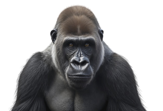 Free PSD close up on great ape isolated