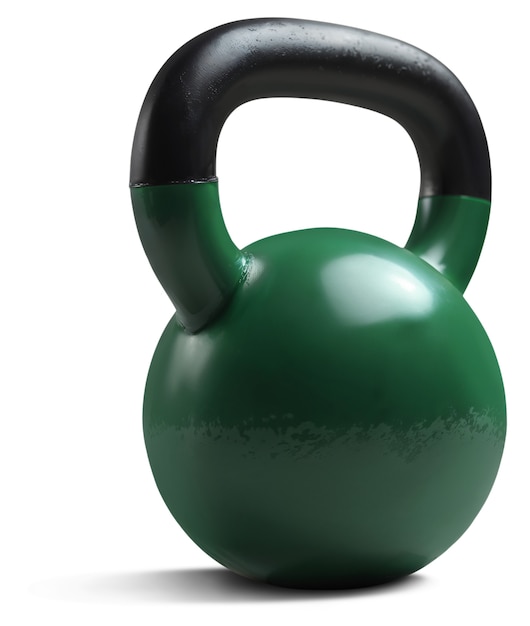 Free PSD close up on green kettlebell