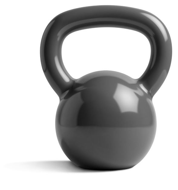 Free PSD close up on grey kettlebell