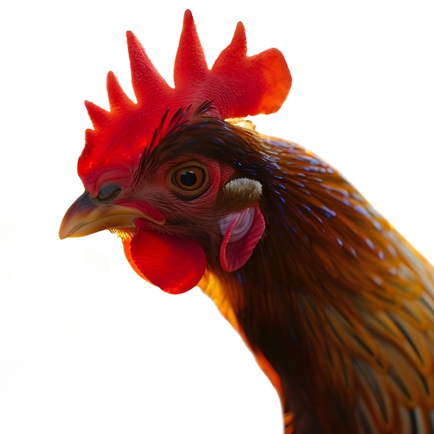 Close up on hen isolated