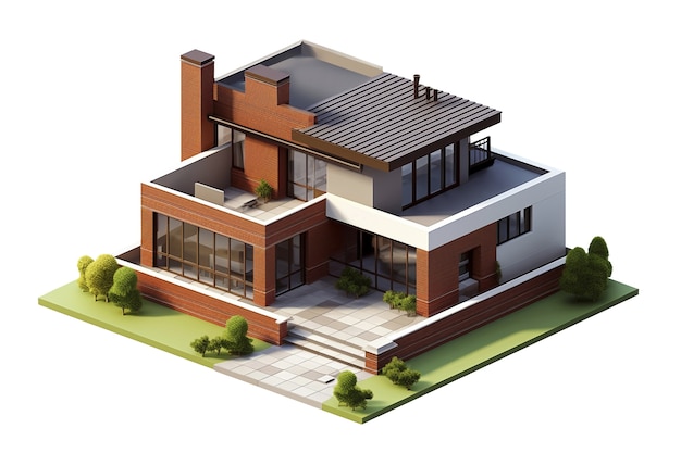 Free PSD close up house isolated