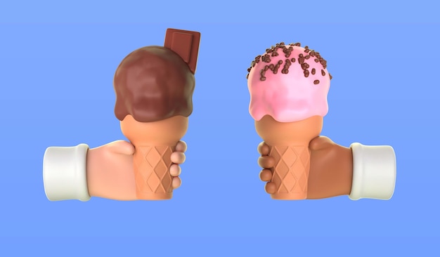 Free PSD close up on ice cream cones