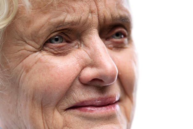 Free PSD close up on old woman portrait