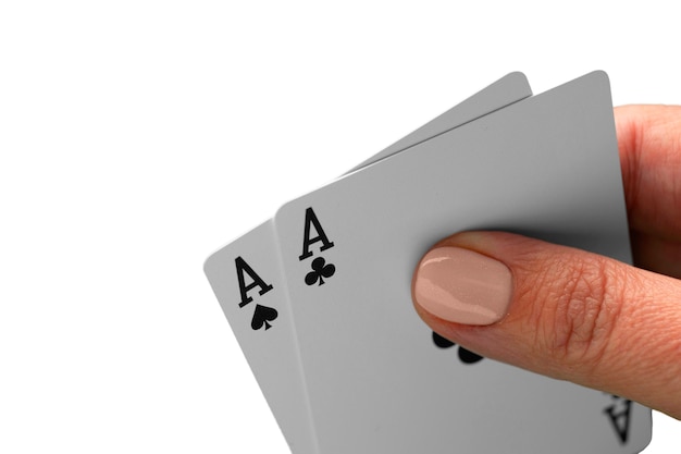 Free PSD close up on playing cards