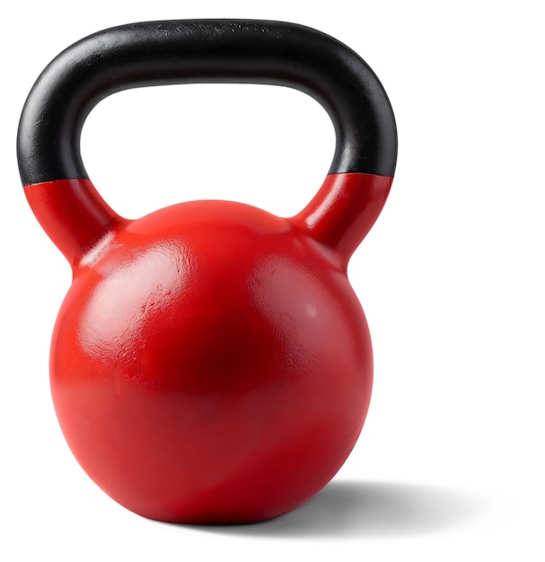 Free PSD close up on red kettlebell