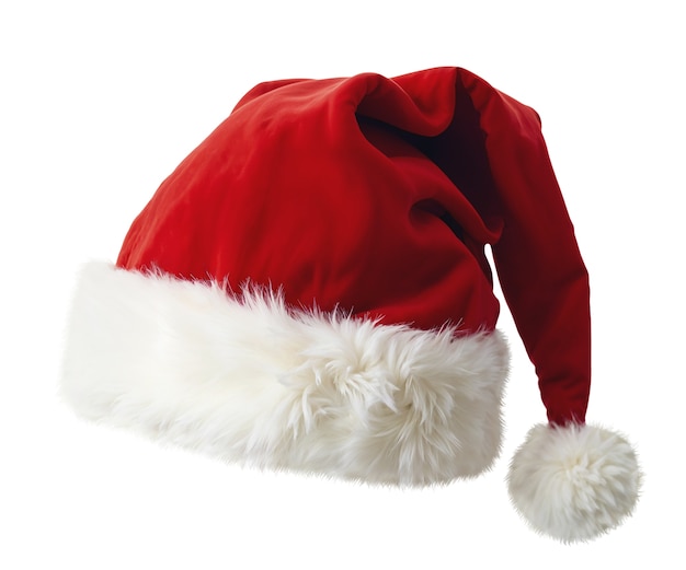 Free PSD close up on red santa hat isolated