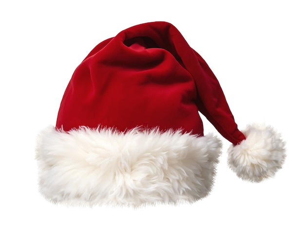 Free PSD close up on red santa hat isolated