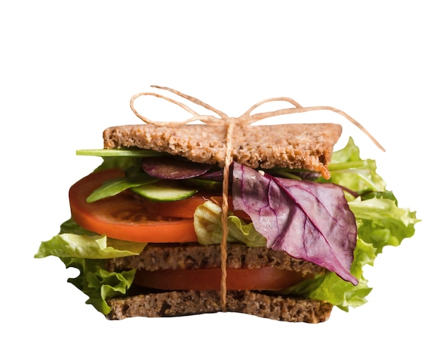 Free PSD close up on sandwich  isolated