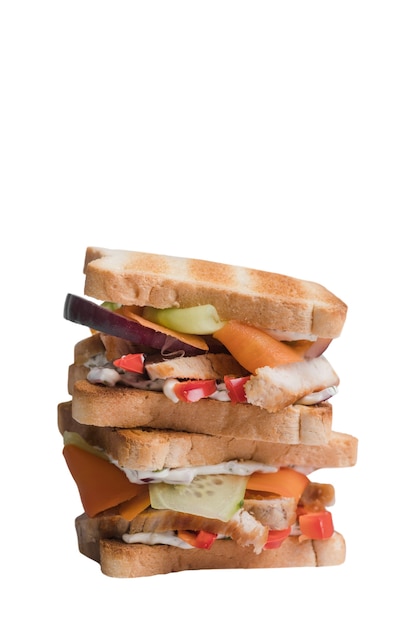 Free PSD close up on sandwich  isolated