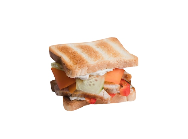 Free PSD close up on sandwich  isolated