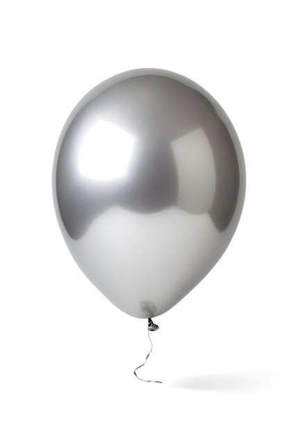 Free PSD close up on silver floating balloon