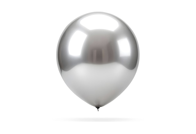 Free PSD close up on silver floating balloon