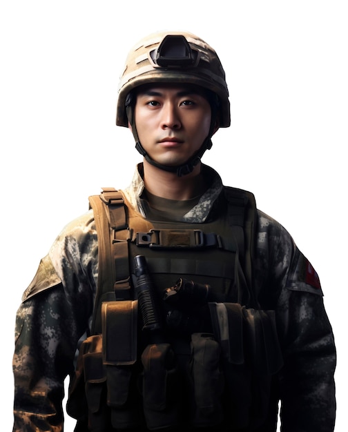 Free PSD close up on soldier portrait