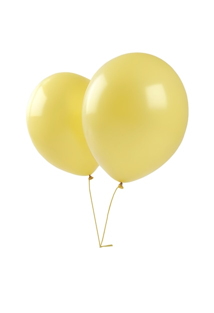 Free PSD close up on yellow floating balloons