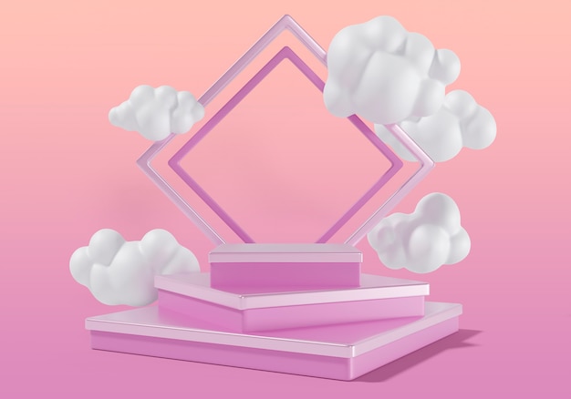 Clouds sales podium background