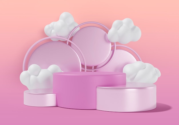 Clouds sales podium background