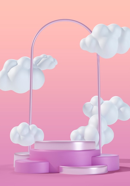 Clouds sales podium background