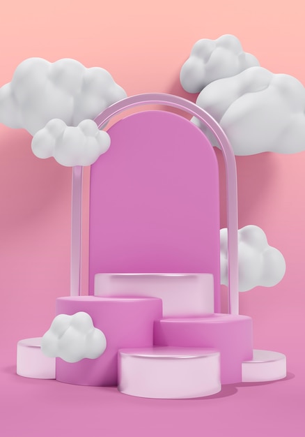 Clouds sales podium background