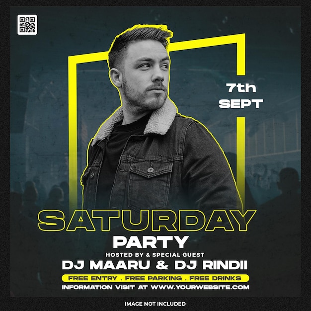 Club dj party flyer social media post