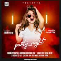 Free PSD club dj party flyer social media post