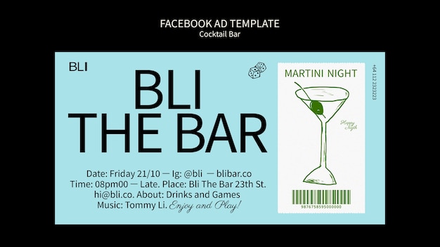 Cocktail bar template design