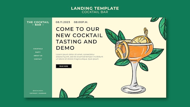 Free PSD cocktail bar template design