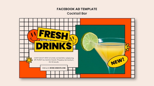 Free PSD cocktail bar template design