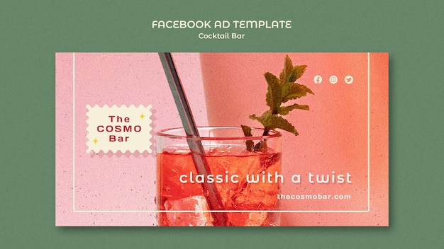 Free PSD cocktail bar  template design