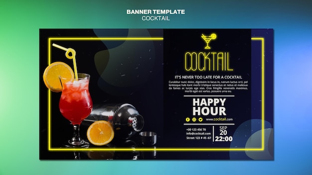 Cocktail concept banner template