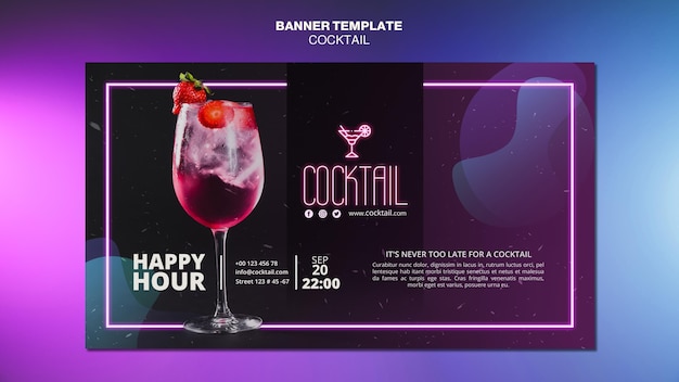 Free PSD cocktail concept banner template